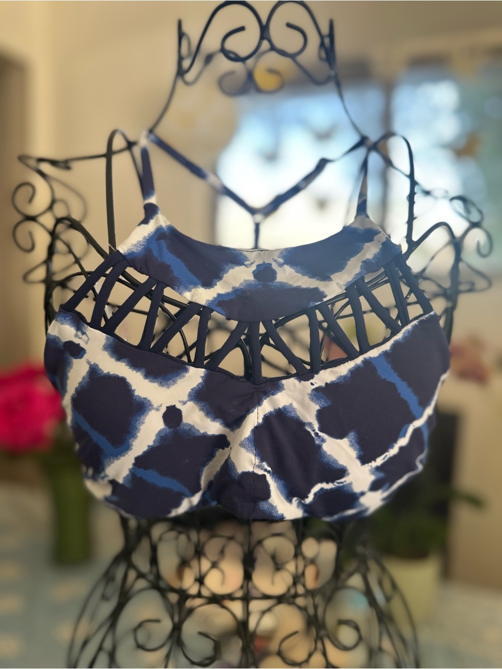Women’s Strappy Bralette in Blue Tie-Dye